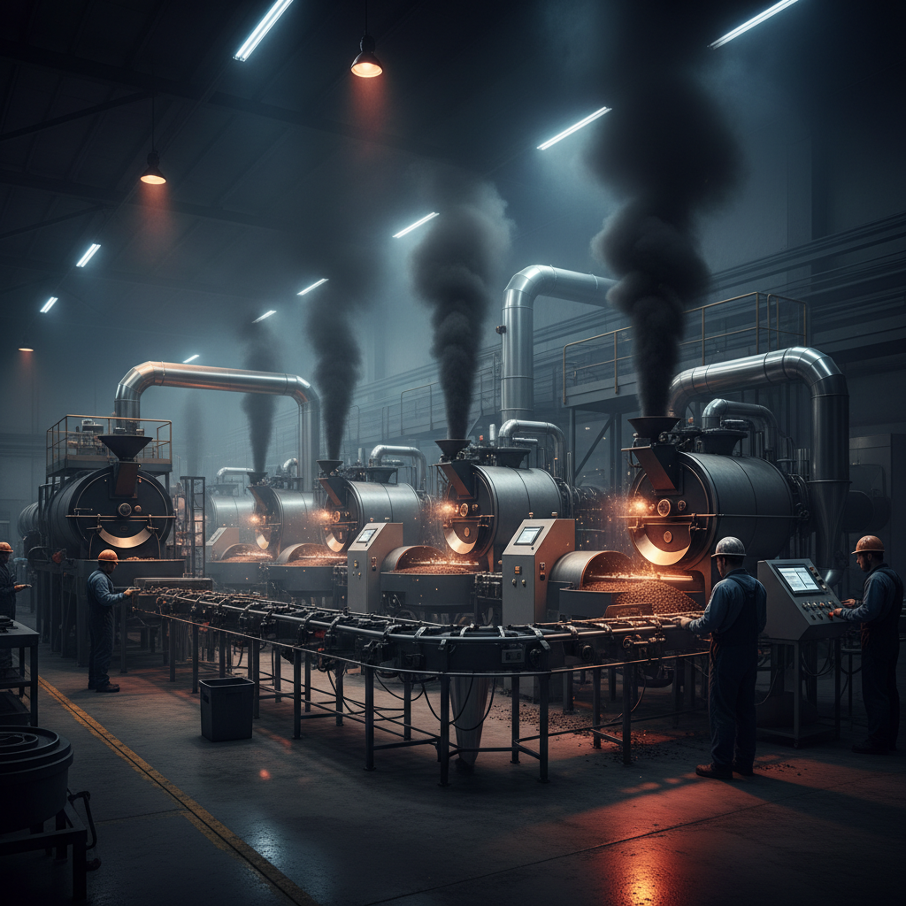 Continuous roasting system production line