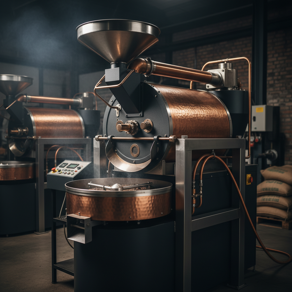Industrial drum coffee roaster